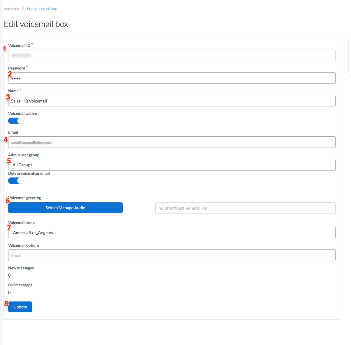 How to create a voicemail ytel
